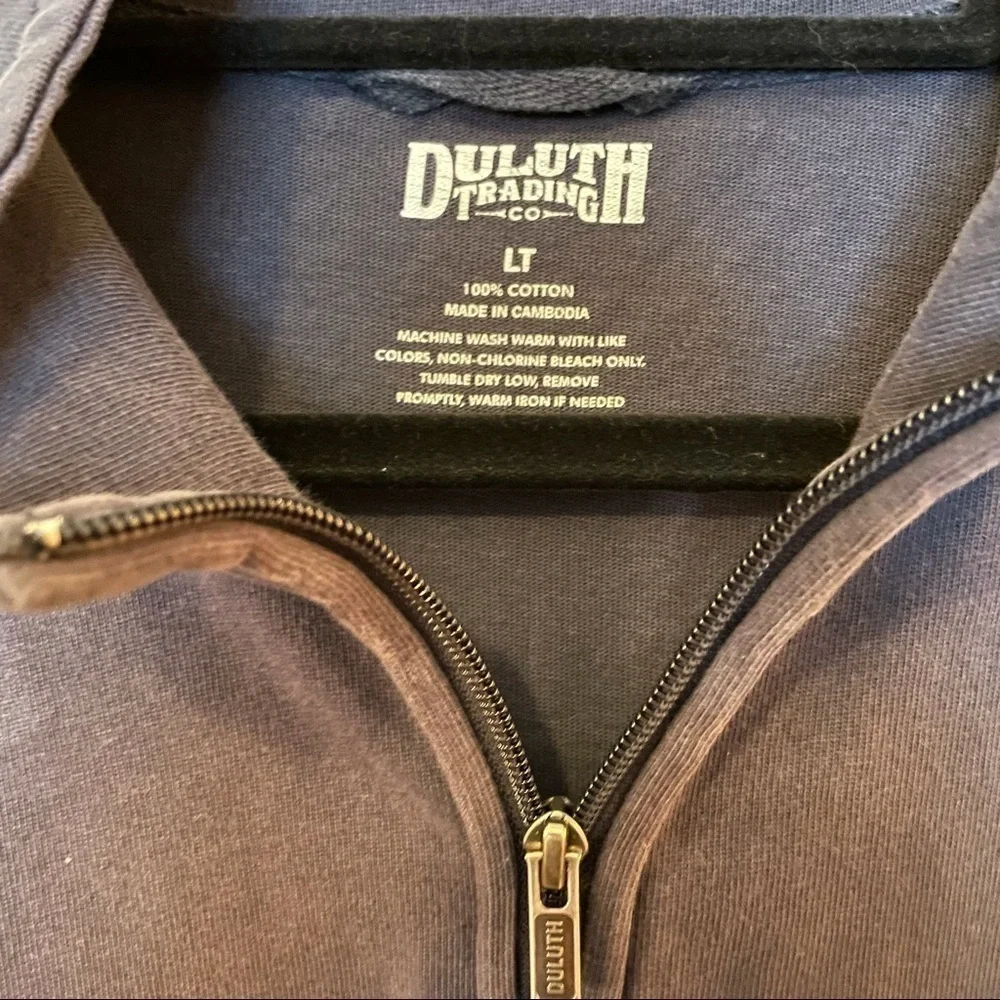 Duluth Trading Co Navy Blue No Good Lazy 1/4 Zip Sweatshirt